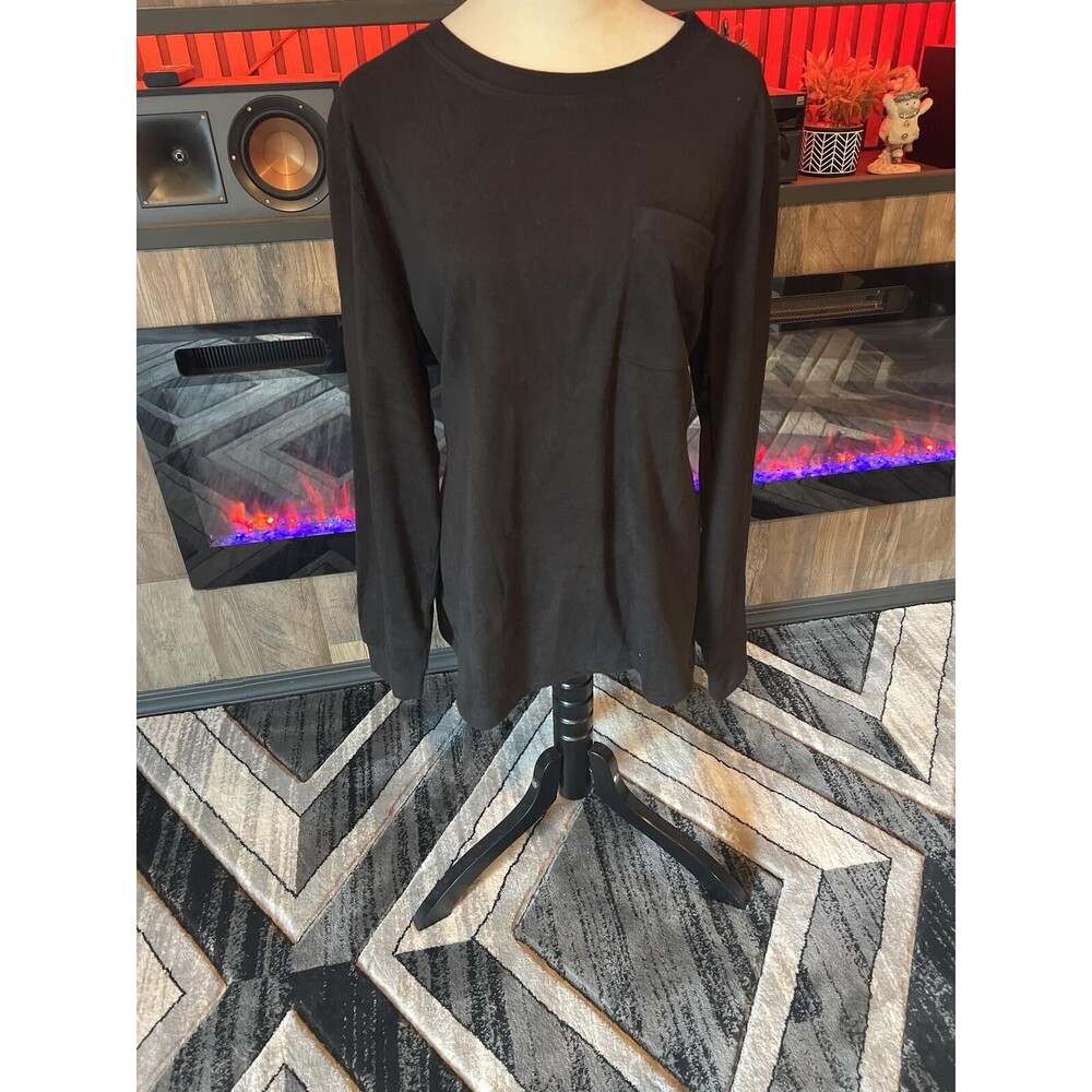 Fantaslook Black Long Sleeve Shirt Size 2XL